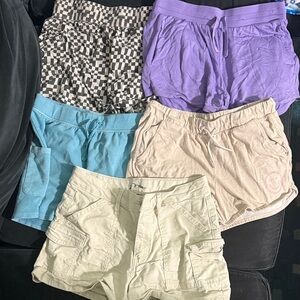 Trendy Girl’s Cargo Shorts - Purple, Blue, Cream, Tan, Black
